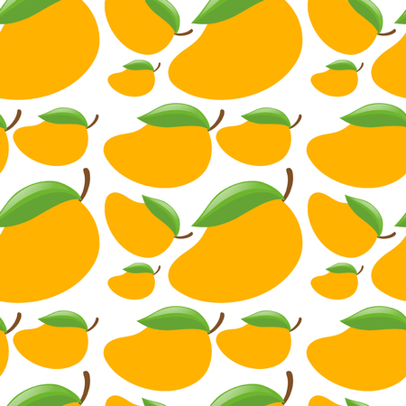 Seamless background with fresh mangoes illustrationのイラスト素材