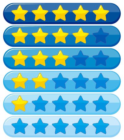 Label design with yellow and blue stars illustrationのイラスト素材