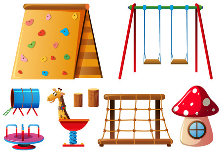 Different play stations on white background illustrationのイラスト素材