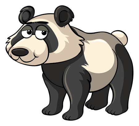 Sad panda on white background illustrationのイラスト素材