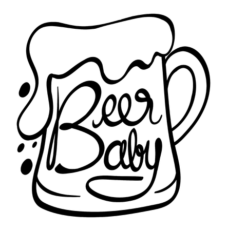Word expressions for beer baby illustrationのイラスト素材