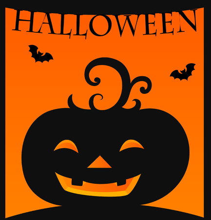 Halloween card template with jack-o-lantern illustrationのイラスト素材