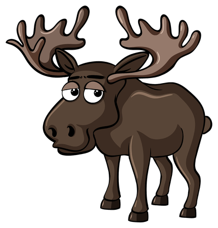Moose with sleepy face illustrationのイラスト素材