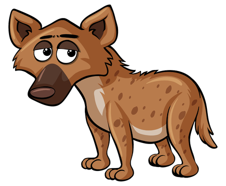 Sad hyena on white background illustrationのイラスト素材