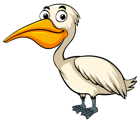 Pelican with happy face illustrationのイラスト素材