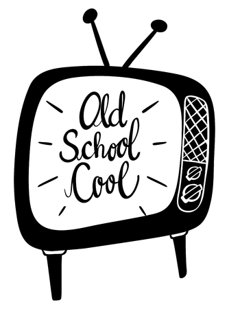 Word expression for old school cool illustrationのイラスト素材