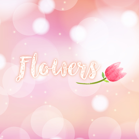 Seamless background with pink tulip illustrationのイラスト素材