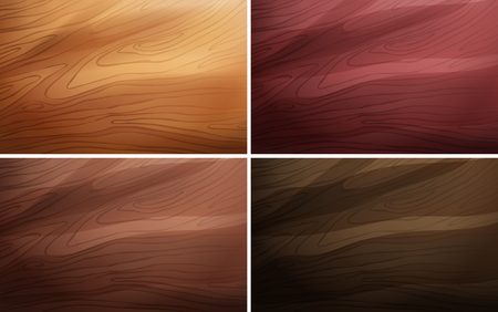 Four different background templates with wooden texture illustrationのイラスト素材
