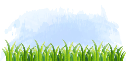 Background template with green grass illustrationのイラスト素材