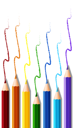 Doodle background with color pencils on paper illustrationのイラスト素材