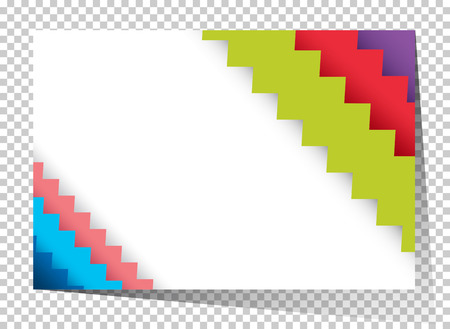 Businesscard template with colorful zigzag lines illustrationのイラスト素材