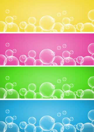 Four background design with bubbles  illustrationのイラスト素材
