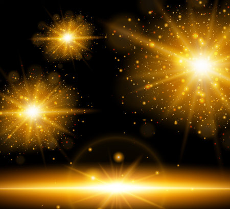 Background with orange burst of lights illustrationのイラスト素材