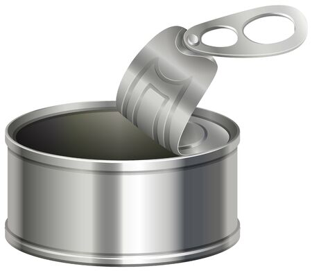Aluminum can with lid opened illustrationのイラスト素材