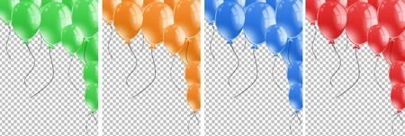 Four background template with many balloons illustrationのイラスト素材