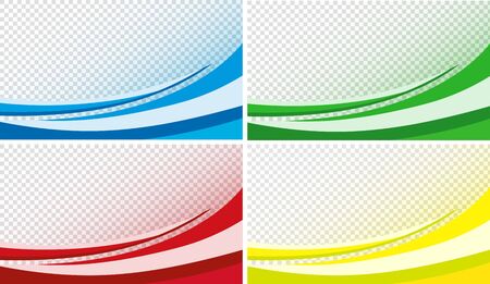 Curved background effect in red, blue, green and yellow illustrationのイラスト素材