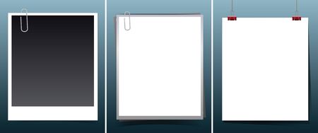 Three templates of white and black papers illustration.のイラスト素材