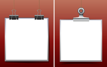 Two whiteboards on red background illustrationのイラスト素材