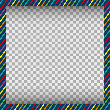 Border template with colorful striped illustrationのイラスト素材