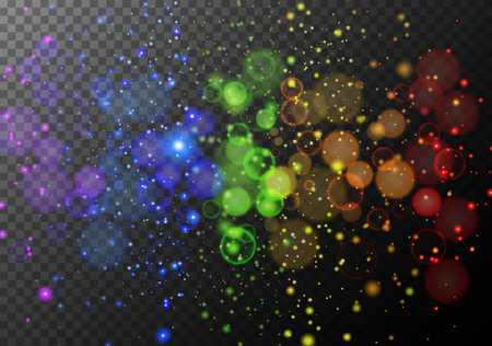 Background design with rainbow rings of light illustrationのイラスト素材