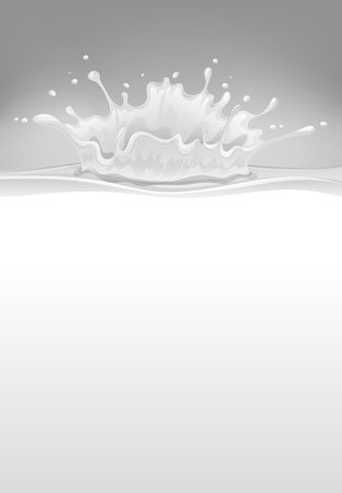 Milk splash on gray background illustrationのイラスト素材