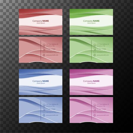 Businesscard template in four designs illustrationのイラスト素材