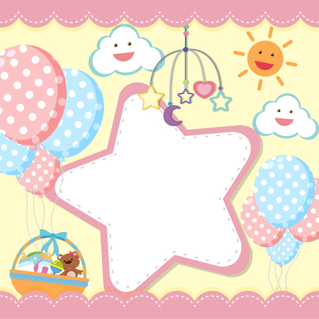Border template with kids theme illustrationのイラスト素材