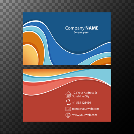 Businesscard template with blue and orange colors illustrationのイラスト素材