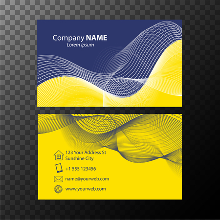 Businesscard template with blue and yellow background illustrationのイラスト素材