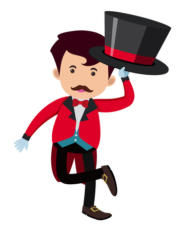 Man in red tuxedo on white background illustrationのイラスト素材