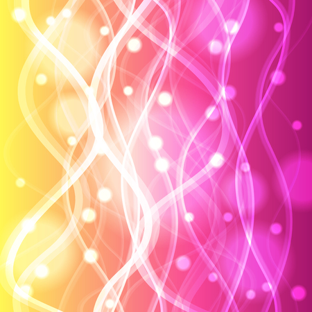 Wavy lines on yellow and pink background illustration.のイラスト素材