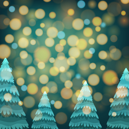 Background design with pine trees and bright light illustrationのイラスト素材