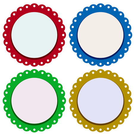 Label templates in four colors illustrationのイラスト素材
