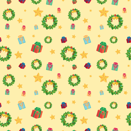Seamless background with christmas presents illustrationのイラスト素材