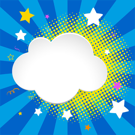 Border template with clouds and stars illustrationのイラスト素材