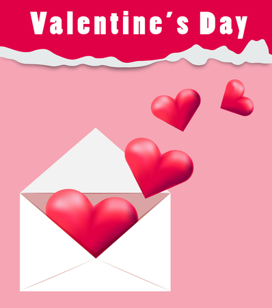 Valentine's day card template with pink background illustrationのイラスト素材