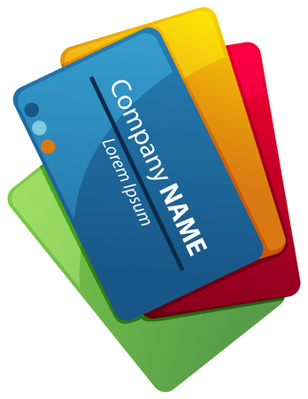 Stack of businesscards on white background illustrationのイラスト素材