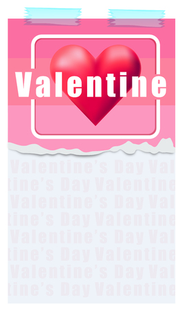 Poster template with valentine theme illustrationのイラスト素材
