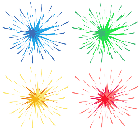 Different color splashes in four colors illustrationのイラスト素材