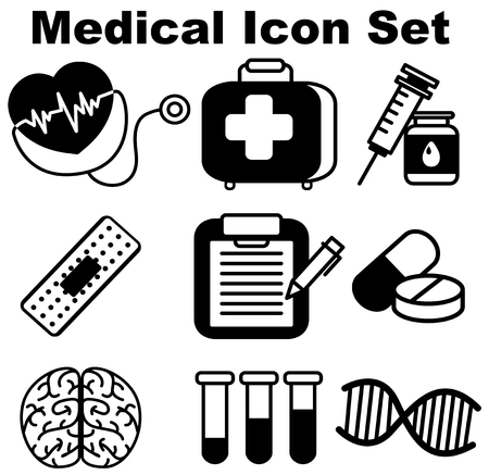 Icon design for medical equipments illustrationのイラスト素材