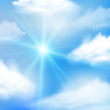 Blue sky with sunlight illustrationのイラスト素材