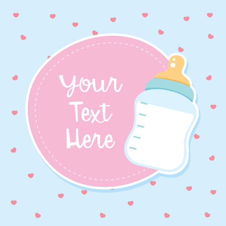 Banner template with milk bottle illustrationのイラスト素材