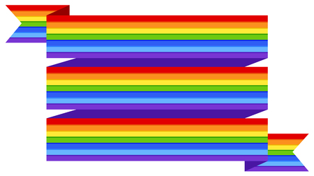 Background template with rainbow ribbon illustrationのイラスト素材