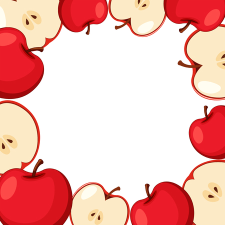 Border template with red apples illustrationのイラスト素材