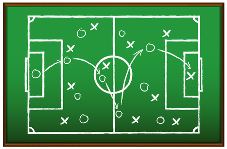 Game plan for football on chalkboard illustrationのイラスト素材
