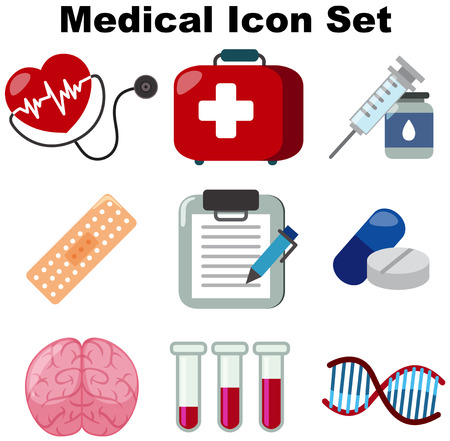 Medical icon set on white background illustrationのイラスト素材