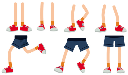 Human legs on white background illustrationのイラスト素材