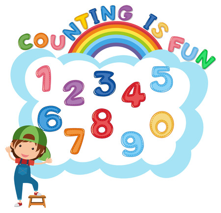 Counting Number 1 to 10 illustrationのイラスト素材