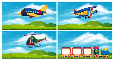 Transportation at the Green Hills illustrationのイラスト素材