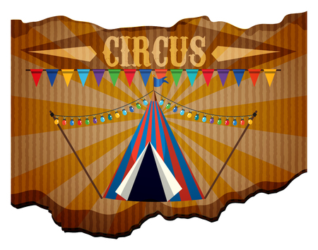 Circus and Tent Template on White Background illustrationのイラスト素材